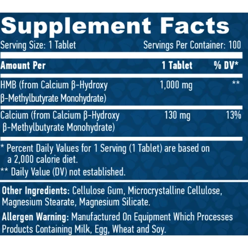 Амінокислота для спорту Haya Labs HMB 1000 mg/100 tab/100 servings: Смак Без вкуса