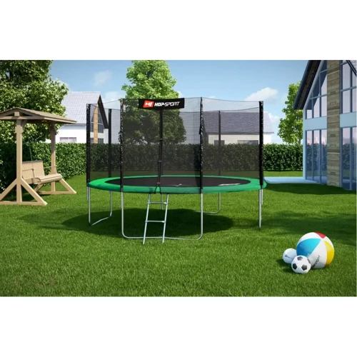 Батут Hop-Sport 12ft зелений із зовнішньою сіткою, 366 см (5902308210462) фото 6