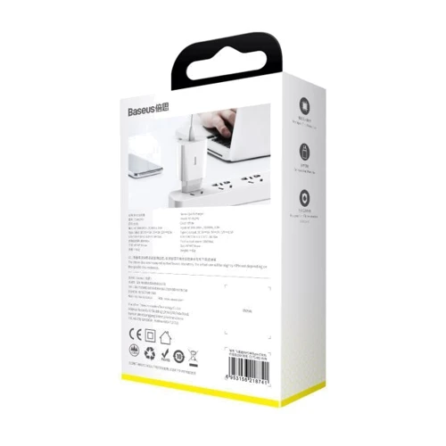 Зарядное устройство Baseus USB-C Wall Charger Speed Mini 18W White (CCFS-X02) фото 6