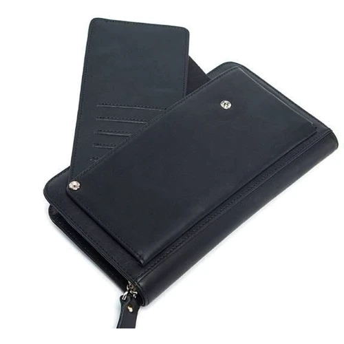 Чоловіча борсетка Buffalo Bags чорна (SHI8019A-black): Фактура Матовая, Гладкая