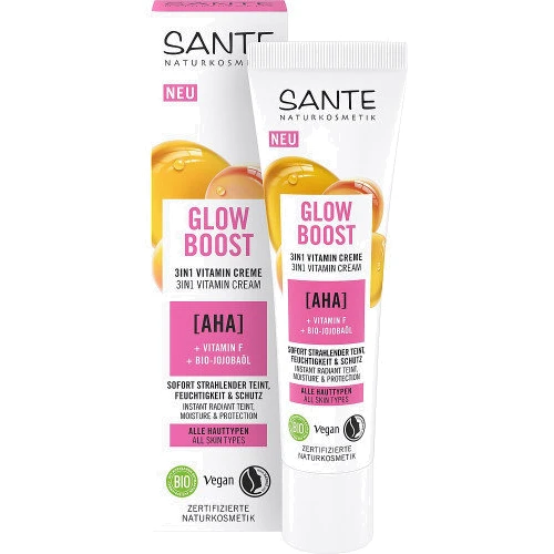 Sante Glow Boost Cream БИО-Крем витаминный 3 в 1 для лица с фруктовыми АНА-кислотами 30 ml