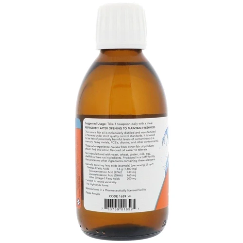 NOW Foods OMEGA-3 FISH OIL 200 ML (7 OZ) LEMON Омега-3 Риб'ячий жир: Форма випуску рідина