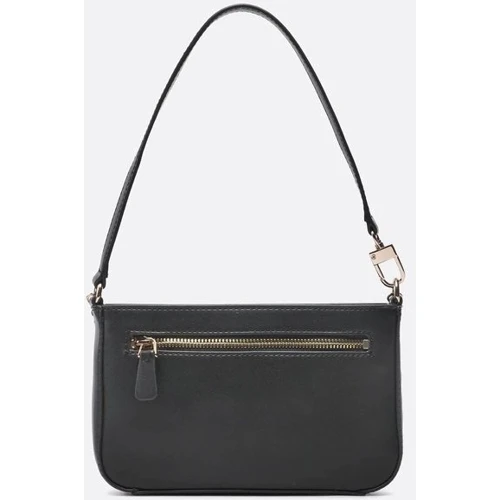 Женская сумка багет GUESS KATEY MINI TOP ZIP SHLDR BAG черная (HWVC7870720-BLA): Фактура Матовая, Гладкая
