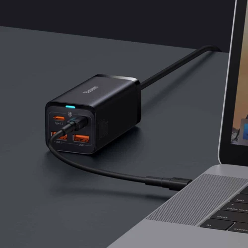 Зарядний пристрій Baseus Wall Charger GaN3 Pro 2xUSB+2xUSB-C 100W Black with USB-C cable (CCGP000101) фото 5