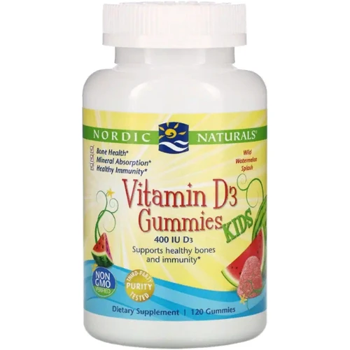 Nordic Naturals Vitamin D3 Gummies Kids Вітамін D3 для дітей зі смаком кавуна 120 жувальних цукерок