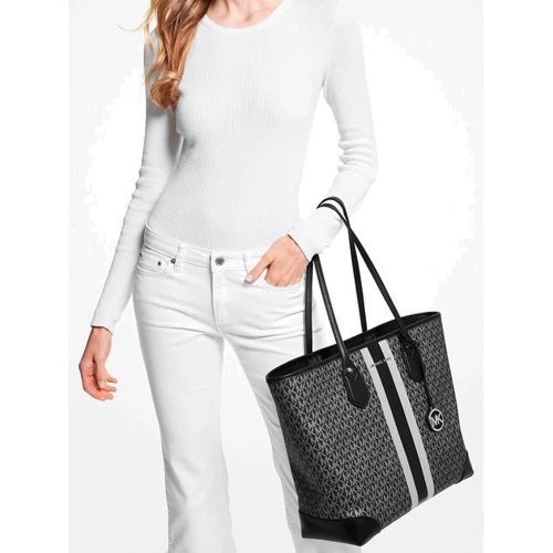 Женская сумка шоппер Michael Kors LG TOTE темно-серая (30F2SV0T3V023): Фактура Матовая, Гладкая