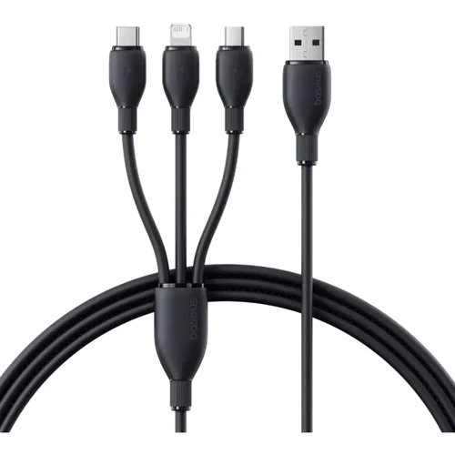 Кабель Baseus USB Cable to Micro USB/Lightning/Type-C Ultra-Fast 3in1 Fast Charging 3.5A 0.8m Black (P10376303121-01)