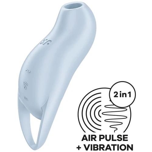 Вакуумный клиторальный стимулятор с вибрацией Satisfyer Pocket Pro 1 Blue