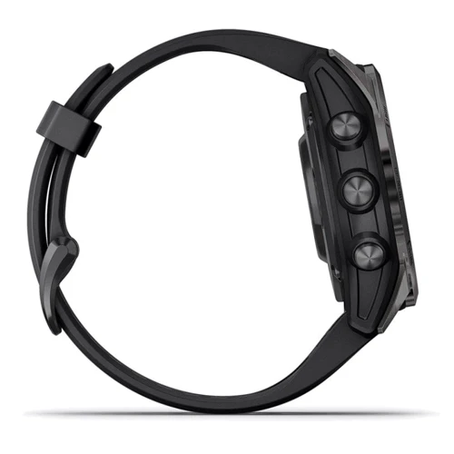 Смарт-часы Garmin Fenix 7S Pro Sapphire Solar Carbon Grey DLC Titanium with Black Band (010-02776-11): Материал корпуса Армированный волокном полимер с металлической задней крышкой