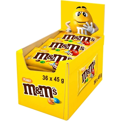 Упаковка драже M&M's з арахісом та молочним шоколадом 36x45 г (УП5000159542906)