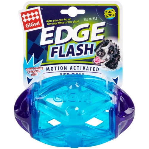 Игрушка для собак Регби мяч светящийся GiGwi Edge flash резина 15 см (2309)
