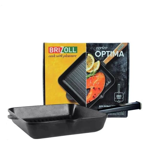 Сковорода Brizoll Optima-Black 28х28х5 см (559-211): Тип сковороды Гриль