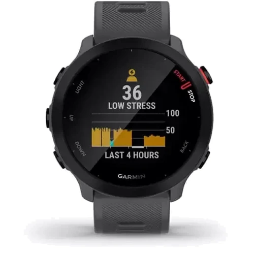 Смарт-часы Garmin Forerunner 55 Monterra Grey (010-02562-13): Фитнес-функции Подсчет калорий, Скорость движения, Шагомер, Пульсоксиметр, Пульсометр