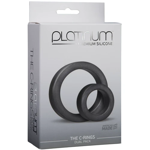 Набор эрекционных колец Doc Johnson Platinum Premium Silicone - The C-Rings - Charcoal
