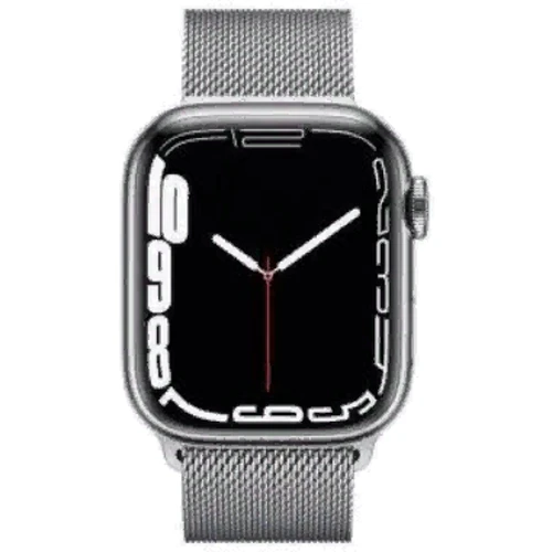 Apple Watch Series 7 41mm GPS+LTE Silver Stainless Steel Case with Silver Milanese Loop (MKHF3): Размер 41mm