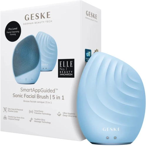 Електронна ультразвукова щітка для обличчя GESKE Sonic Facial Brush 5в1 aquamarine