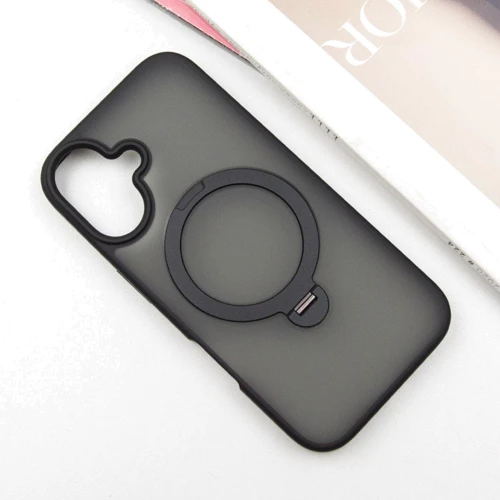 Чехол для iPhone Mobile Case Metal Buttons with MagSafe HQ Ring Black for iPhone 16: Материалы поликарбонат и полиуретан