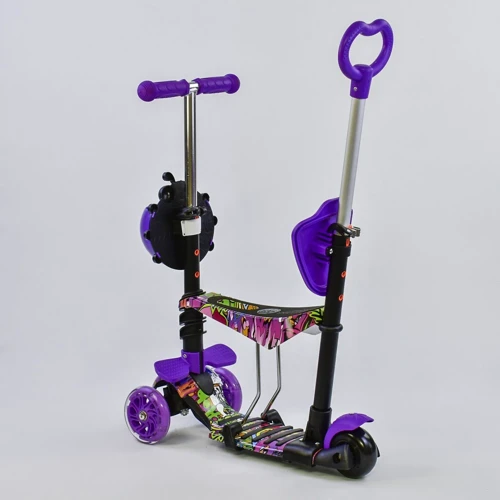 Самокат дитячий 5 в 1 Best Scooter Сонечко фіолетовий (13400): Тип коліс литые