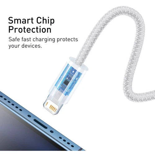 Кабель Baseus USB Cable to Lightning Dynamic 2.4A 2m White (CALD000502) фото 4
