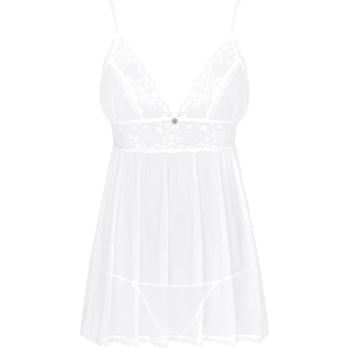 Эротический бэби-долл и стринги Obsessive Heavenlly White XL/2XL