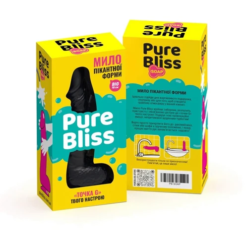 Крафтове мило-член із присоскою Pure Bliss BIG Black, натуральне