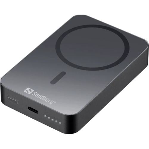 Внешний аккумулятор Sandberg Power Bank 10000mAh Mag Wireless 20W Black (420-97): Особенности Индикатор заряда