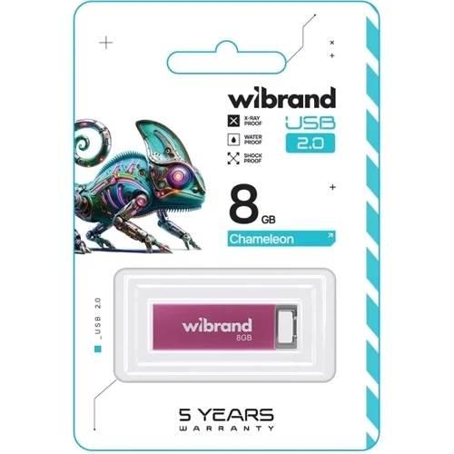 USB-флешка Wibrand 8Gb Chameleon USB 2.0 Pink (WI2.0/CH8U6P): Стандарт USB USB 2.0