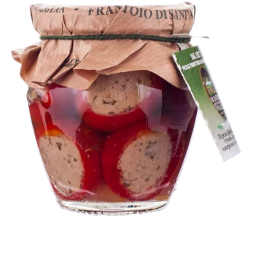 Перець Frantoio di Sant'Agata фарширований тунцем, анчоусом, каперсами та петрушкою 180 г (8014531203344)
