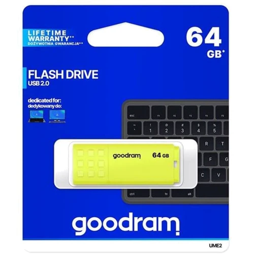 USB-флешка GOODRAM 64GB UME2 USB 2.0 Yellow (UME2-0640Y0R11): Максимальна швидкість запису, МБ / с до 5