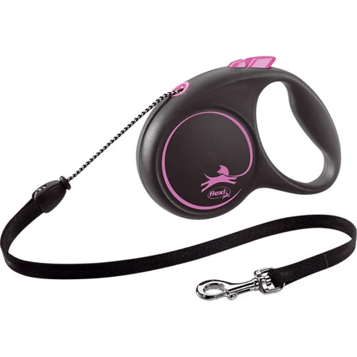 Поводок-рулетка Flexi Black Design M до 20 кг 5 м розовый (4000498033418)