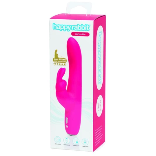 Вибратор кролик Happy Rabbit Slimline Плавный изгиб Lovehoney розовый