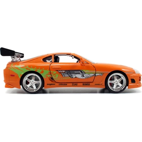 Машина металева Jada Форсаж Toyota Supra 1995 з фігурою Брайана Помаранчева 1:24 (253205001) фото 10