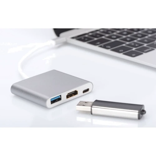 Адаптер Digitus Adapter USB-C to HDMI+USB 3.0+USB-C (DA-70838-1): Інтерфейс підключення USB-C