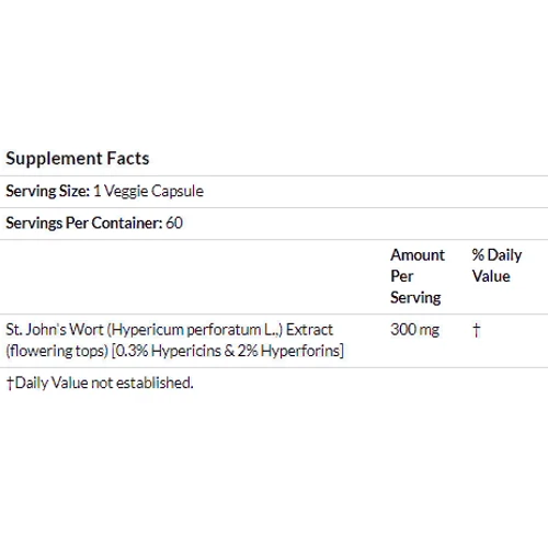 California Gold Nutrition St. John's Wort Extract, EuroHerbs, European Quality, 300 mg, 60 Veggie Caps фото 3