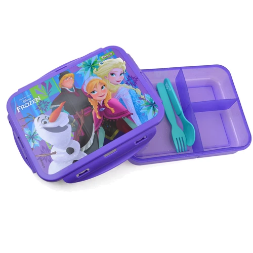 Контейнер для їжі 1 Вересня Frozen, 1000 мол, з ложкою і виделкою: Особливості Герметичні, З силіконовим ущільнювачем