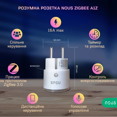 Умная розетка Nous A1Z Smart Socket фото 1