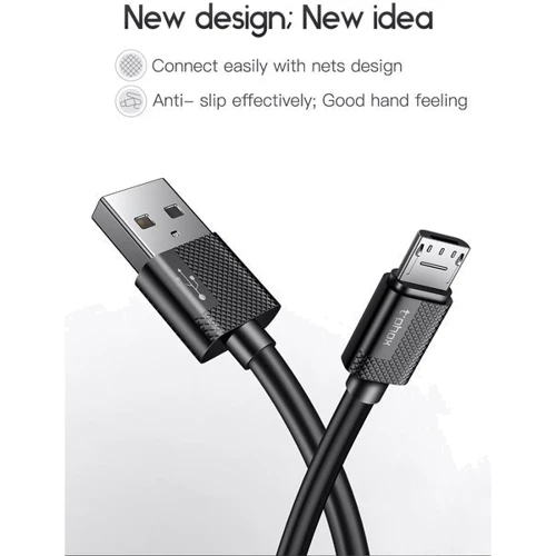 Кабель T-PHOX USB Cable to microUSB Nets 30cm Black (T-M801 Black) фото 3