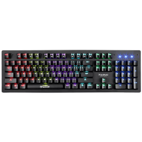 Клавиатура Marvo KG909 Multi-LED Mechanical Blue Switch Black: Подключение проводное