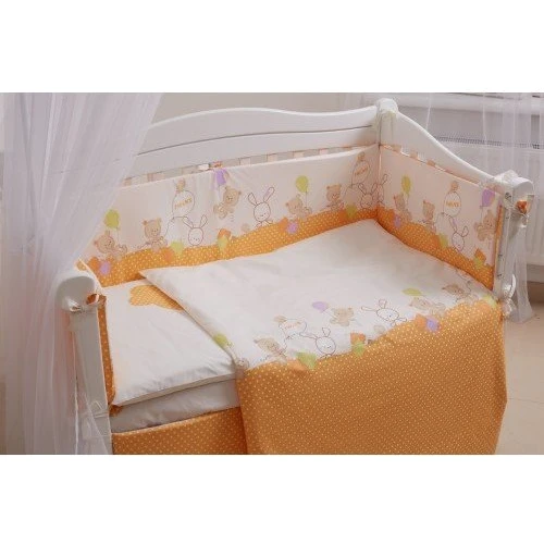Постельный комплект 7 эл. Twins Comfort New 4051-C-121, Горошки, оранжевый