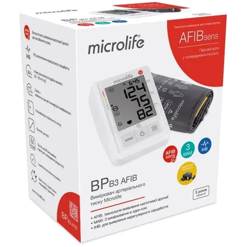 Тонометр Microlife BP B3 AFIB автоматический фото 7