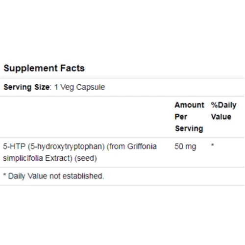 Now Food 5-HTP 50 mg 5-гидрокситриптофан 180 вегакапсул: Форма выпуска Капсулы