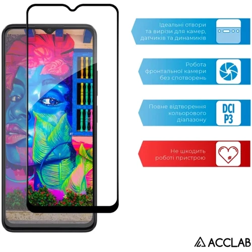 ACCLAB Tempered Glass Full Glue Black for Oppo A38 5G фото 5