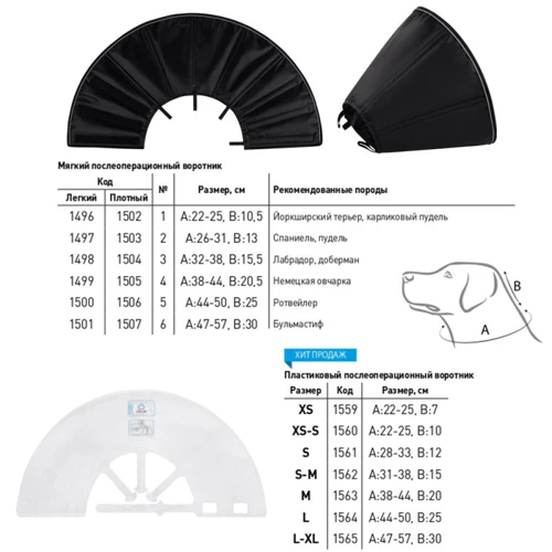 Комір пластиковий Collar Dog Extremе для собак і кішок розмір XS А: 22-25 см У: 7 см (1 559): Колір білий