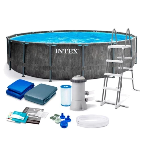 Бассейн каркасный Intex 26744 NP 549 x 122 см (5 678 л/ч, лестница, тент, подстилка, насос-фильтр, в коробке) фото 1