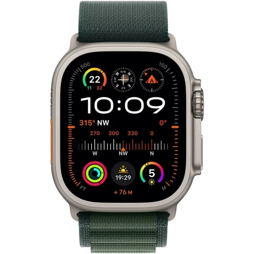 Apple 49mm Dark Green Alpine Loop - Medium - Natural Titanium Finish (MXMV3ZM/A): Виробник Apple