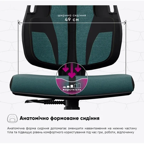 Геймерское кресло Cyberlux V8 Fabric Green (арт. GM- V8 FZ) фото 8