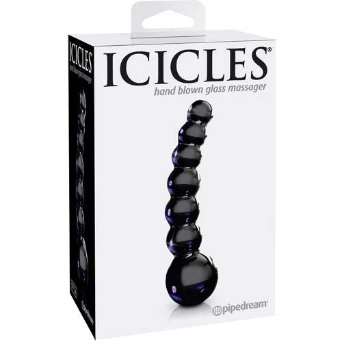 Анальная пробка Icicles No 66 Black, 12x3.5 см, черный