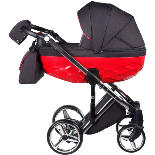 Коляска 2 в 1 Adamex Chantal Polar (Graphite) C3 черный с красным (622724): Тип коляски универсальная коляска (2-в-1)