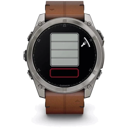 Смарт-часы Garmin Fenix 8 AMOLED 51mm Sapphire Carbon Grey DLC with Chestnut Leather Band (010-02905-40): Фитнес-функции Альтиметр, GPS-модуль, Пульсометр, Пульсоксиметр, Шагомер, Подсчет калорий