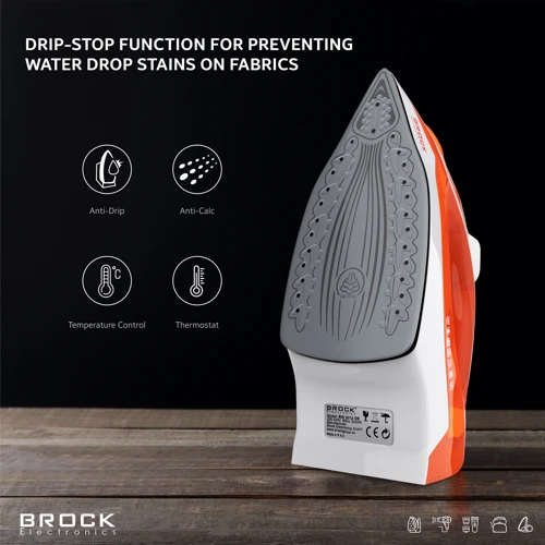 Утюг BROCK BSI 2012 OR: Цвет оранжевый / белый